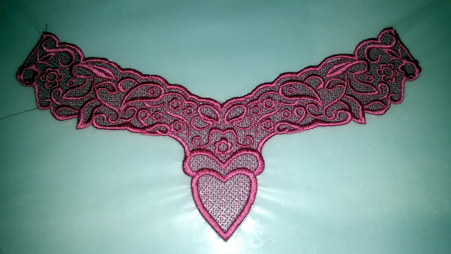 Ricamo ancora intelaiato scollatura anteriore ricamo Lace 